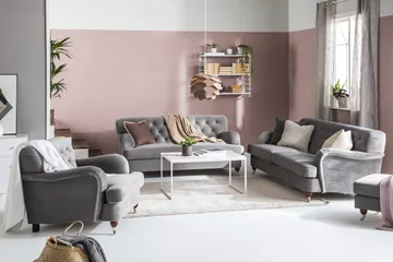 Howard Riviera 2-personers Fløjlssofa - Lysegrå - Møbler - Sofaer - Howard sofa