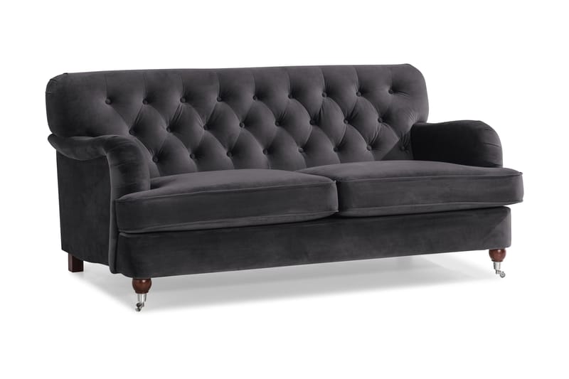 Howard Riviera 2-pers Sofa Velour - Mørkegrå - Howard sofa - Velour sofaer - 2 personers sofa