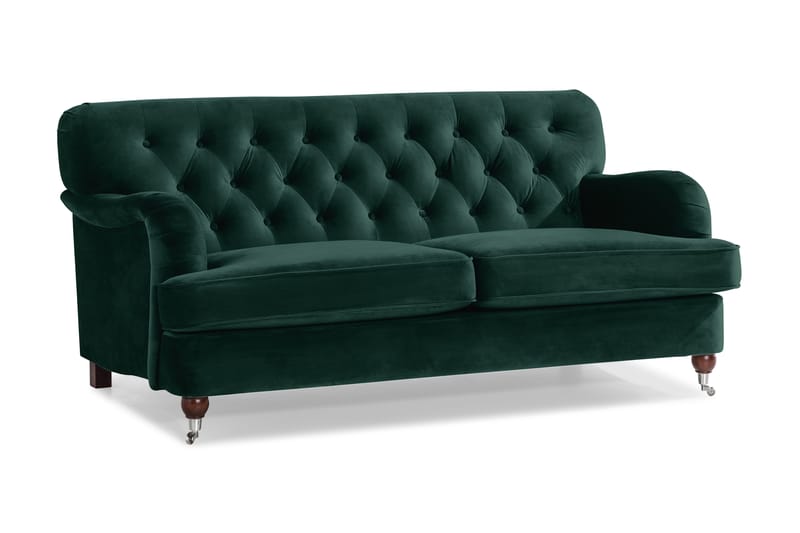 Howard Riviera 2-pers Sofa Velour - Mørkegrøn - Howard sofa - Velour sofaer - 2 personers sofa