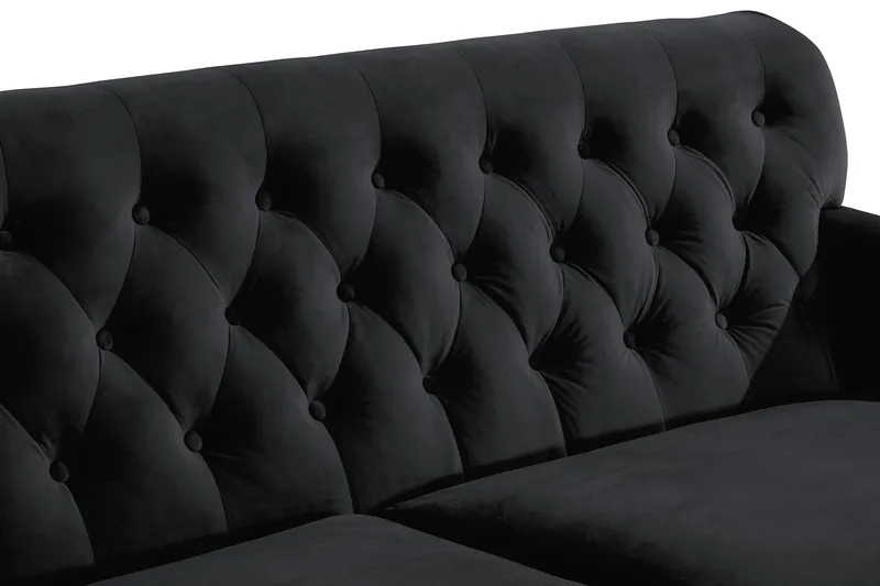 Howard Riviera 3-personers Fløjlssofa - Sort - Møbler - Sofaer - Howard sofa