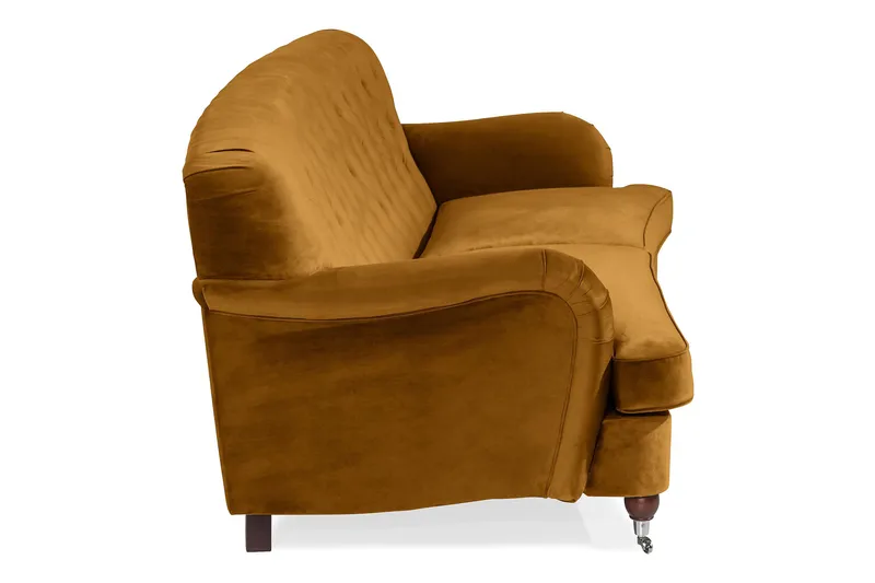 Howard Riviera 3-personers Svunget Fløjlssofa - Mørkegul - Møbler - Sofaer - Howard sofa