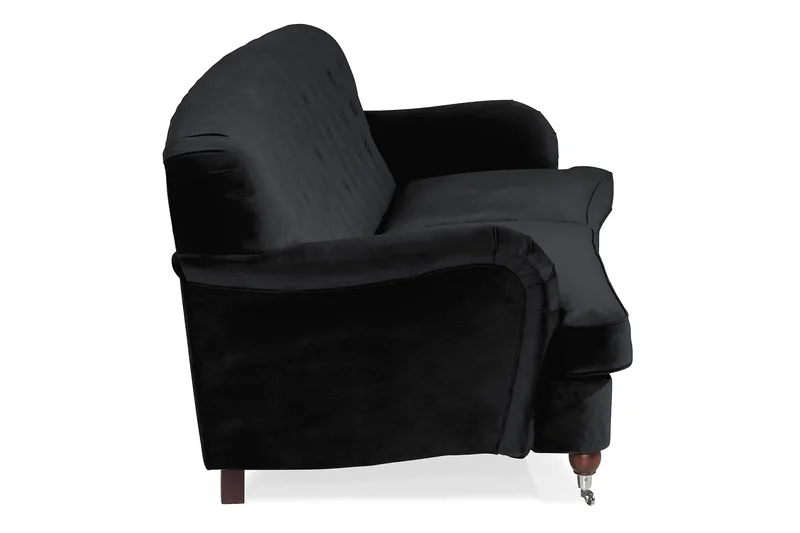 Howard Riviera 3-personers Svunget Fløjlssofa - Sort - Møbler - Sofaer - Howard sofa