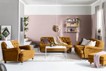 Howard Riviera 3-personers Fløjlssofa - Mørkegul - Møbler - Sofaer - Howard sofa
