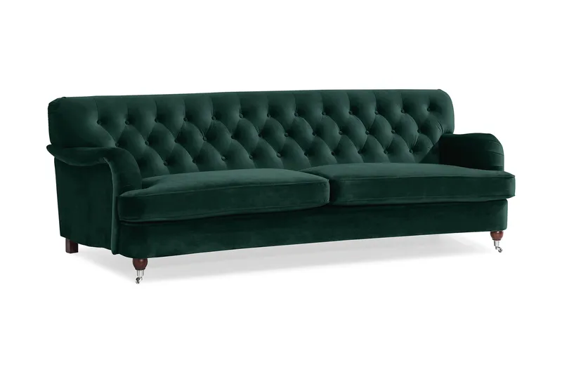 Howard Riviera 3-personers Svunget Fløjlssofa - Grøn - Møbler - Sofaer - Howard sofa