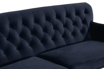 Howard Riviera 3-personers Svunget Fløjlssofa - Blå - Møbler - Sofaer - Howard sofa