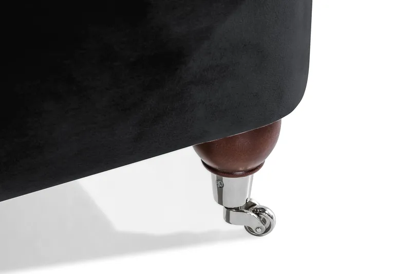 Howard Riviera 3-personers Svunget Fløjlssofa - Sort - Møbler - Sofaer - Howard sofa