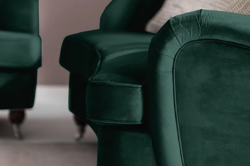 Howard Riviera 3-personers Svunget Fløjlssofa - Grøn - Møbler - Sofaer - Howard sofa