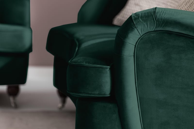 Howard Riviera 3-personers Svunget Fløjlssofa - Grøn - Møbler - Sofaer - Howard sofa