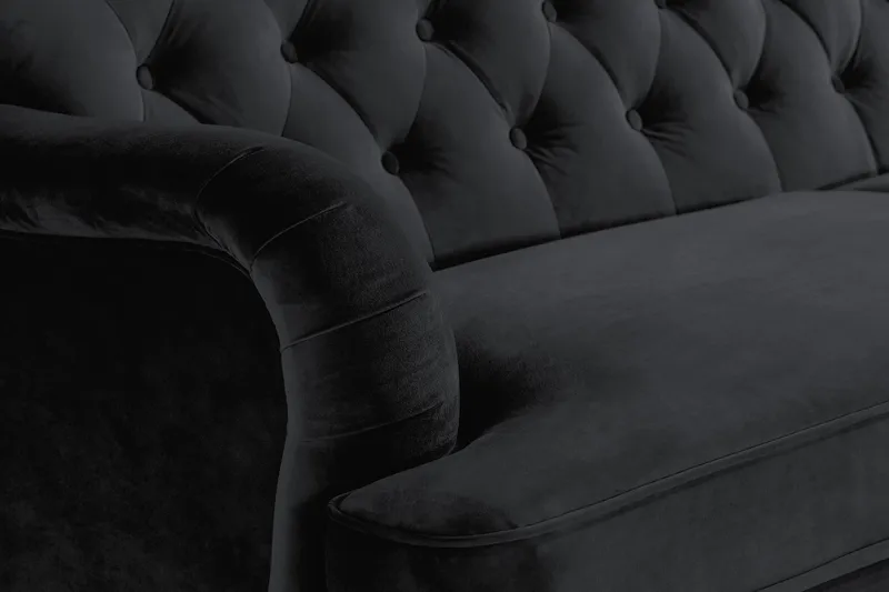 Howard Riviera 3-personers Fløjlssofa - Sort - Møbler - Sofaer - Howard sofa