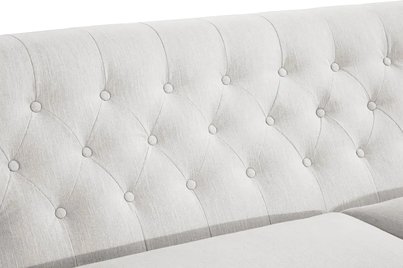 Howard Riviera 3-personers Svunget Stofsofa - Lysegrå - Møbler - Sofaer - Howard sofa