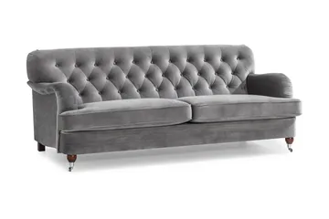 Howard Riviera 3-personers Fløjlssofa - Lysegrå - Møbler - Sofaer - Howard sofa