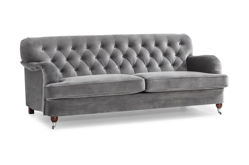 Howard Riviera 3-personers Fløjlssofa - Lysegrå - Møbler - Sofaer - Howard sofa
