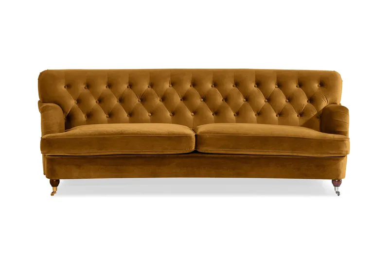 Howard Riviera 3-personers Svunget Fløjlssofa - Mørkegul - Møbler - Sofaer - Howard sofa