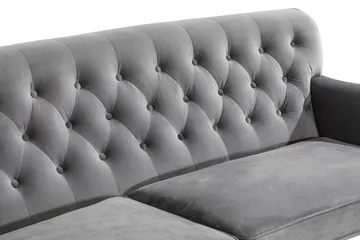 Howard Riviera 3-personers Svunget Fløjlssofa - Lysegrå - Møbler - Sofaer - Howard sofa