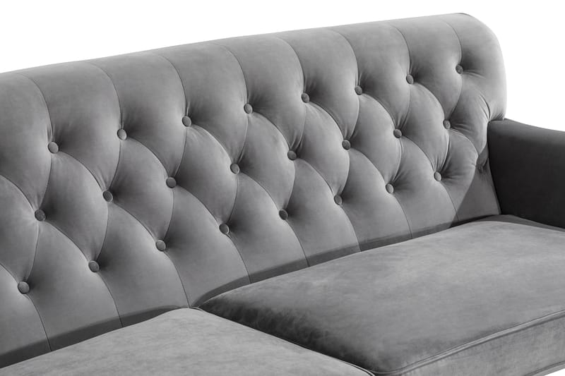 Howard Riviera 3-personers Svunget Fløjlssofa - Lysegrå - Møbler - Sofaer - Howard sofa