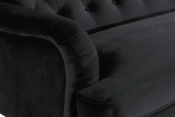 Howard Riviera 3-personers Svunget Fløjlssofa - Sort - Møbler - Sofaer - Howard sofa