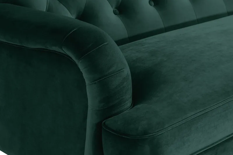 Howard Riviera 3-personers Svunget Fløjlssofa - Grøn - Møbler - Sofaer - Howard sofa