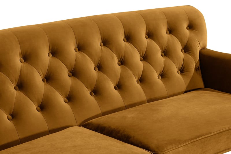 Howard Riviera 3-personers Svunget Fløjlssofa - Mørkegul - Møbler - Sofaer - Howard sofa