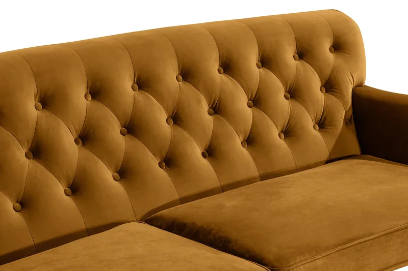 Howard Riviera 3-personers Svunget Fløjlssofa - Mørkegul - Møbler - Sofaer - Howard sofa