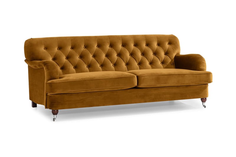 Howard Riviera 3-personers Fløjlssofa - Mørkegul - Møbler - Sofaer - Howard sofa