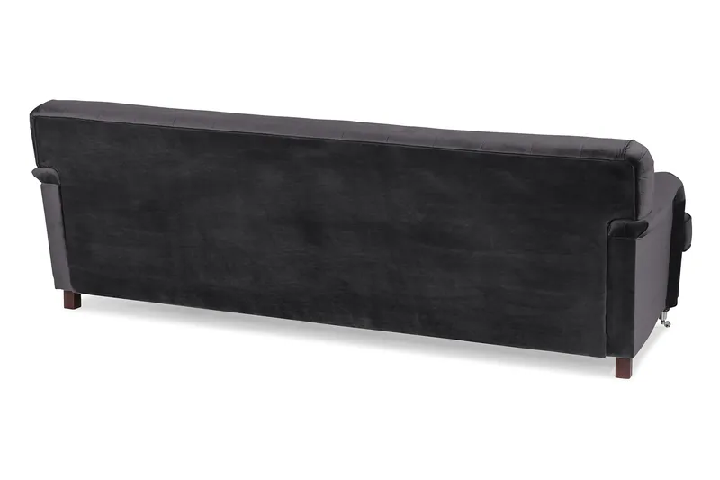 Howard Riviera 3-personers Svunget Fløjlssofa - Mørkegrå - Møbler - Sofaer - Howard sofa