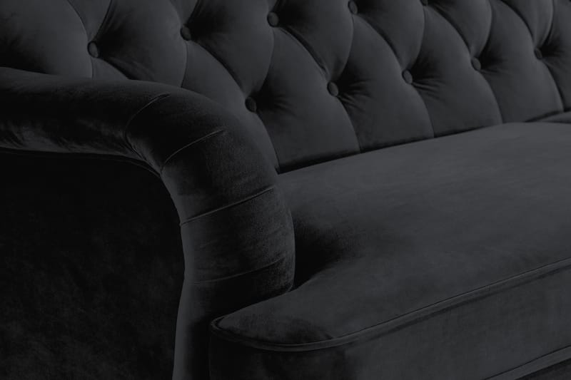 Howard Riviera 3-personers Fløjlssofa - Sort - Møbler - Sofaer - Howard sofa