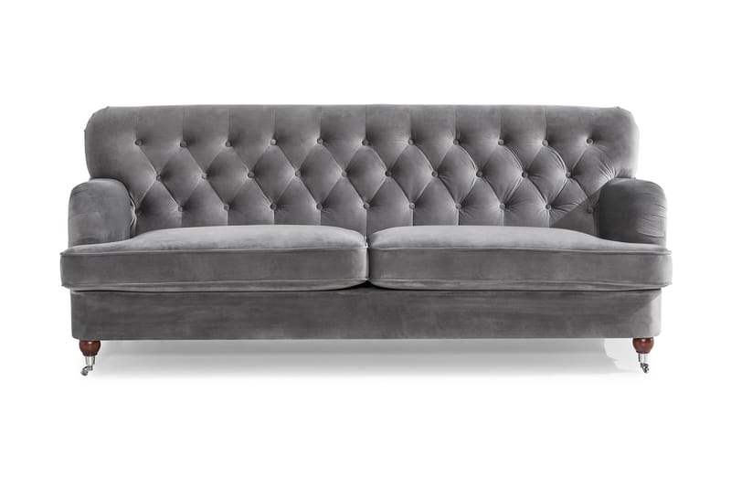 Howard Riviera 3-personers Fløjlssofa - Lysegrå - Møbler - Sofaer - Howard sofa