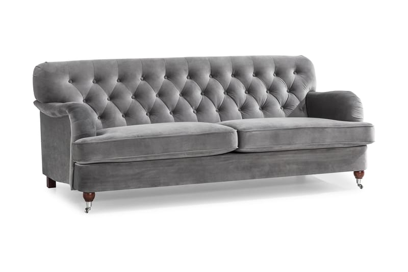 Howard Riviera 3-personers Fløjlssofa - Lysegrå - Møbler - Sofaer - Howard sofa