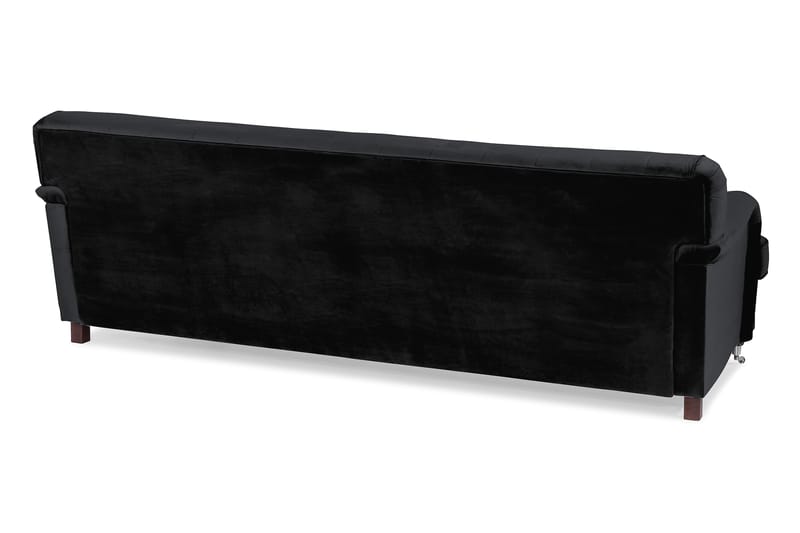 Howard Riviera 3-personers Svunget Fløjlssofa - Sort - Møbler - Sofaer - Howard sofa