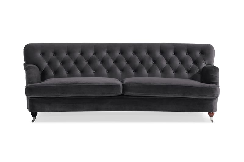 Howard Riviera 3-personers Svunget Fløjlssofa - Mørkegrå - Møbler - Sofaer - Howard sofa