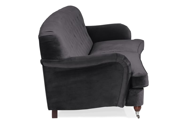 Howard Riviera 3-personers Svunget Fløjlssofa - Mørkegrå - Møbler - Sofaer - Howard sofa