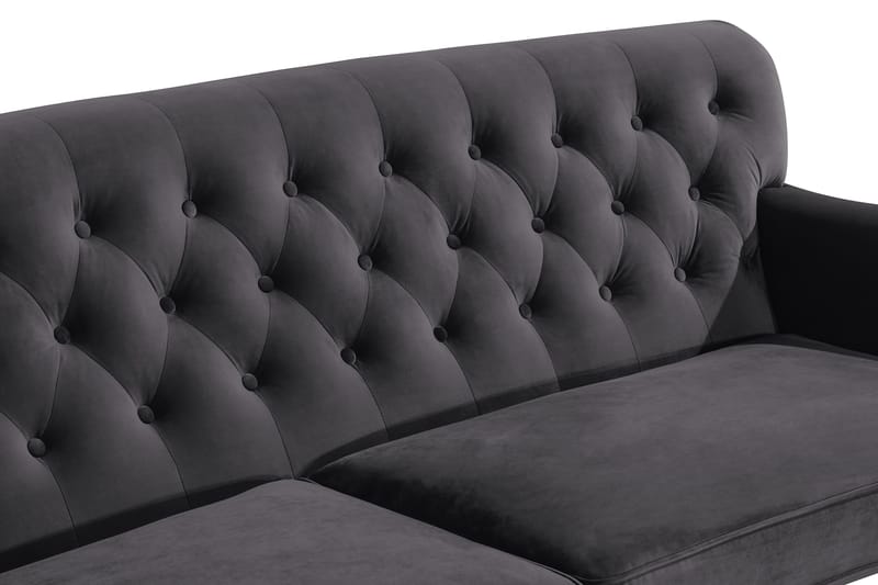 Howard Riviera 3-personers Svunget Fløjlssofa - Mørkegrå - Møbler - Sofaer - Howard sofa