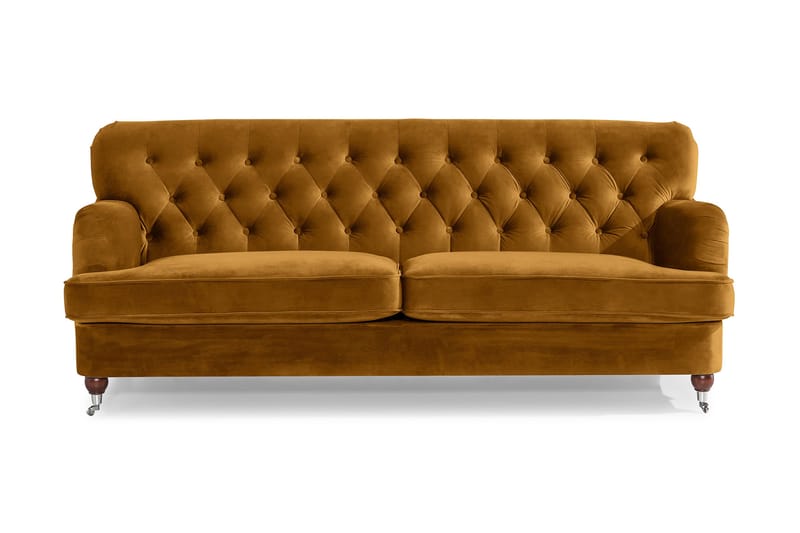 Howard Riviera 3-personers Fløjlssofa - Mørkegul - Møbler - Sofaer - Howard sofa