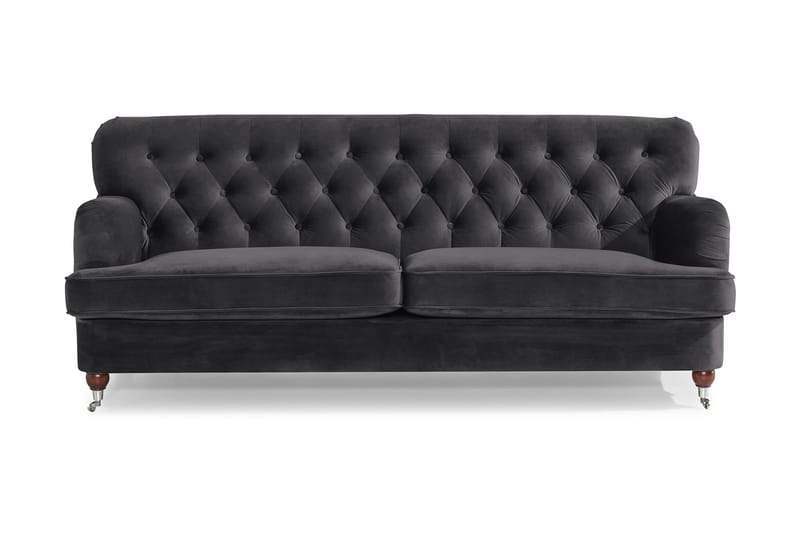 Howard Riviera 3-pers Sofa Velour - Mørkegrå - Howard sofa - Velour sofaer - 3 personers sofa