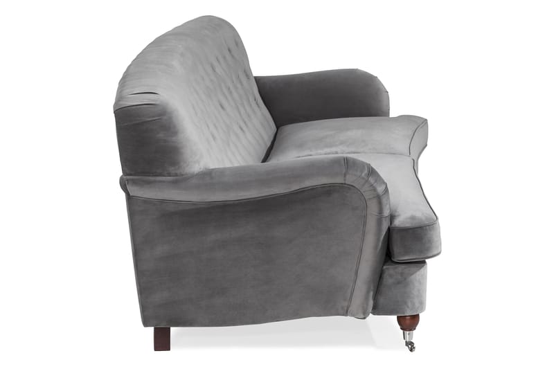 Howard Riviera 3-personers Svunget Fløjlssofa - Lysegrå - Møbler - Sofaer - Howard sofa