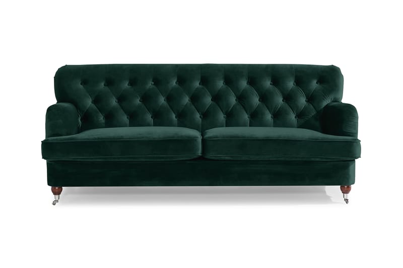 Howard Riviera 3-pers Sofa Velour - Mørkegrøn - Howard sofa - Velour sofaer - 3 personers sofa