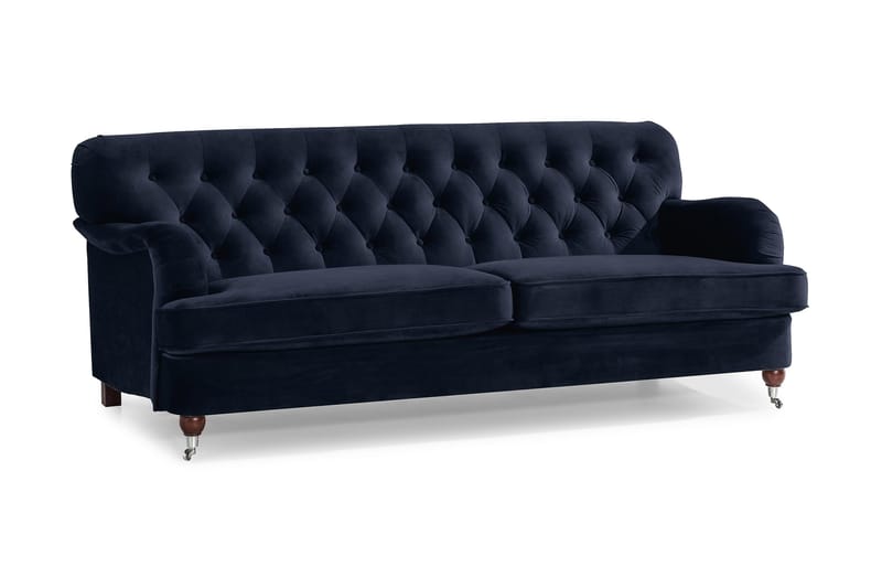 Howard Riviera 3-personers Fløjlssofa - Blå - Møbler - Sofaer - Howard sofa