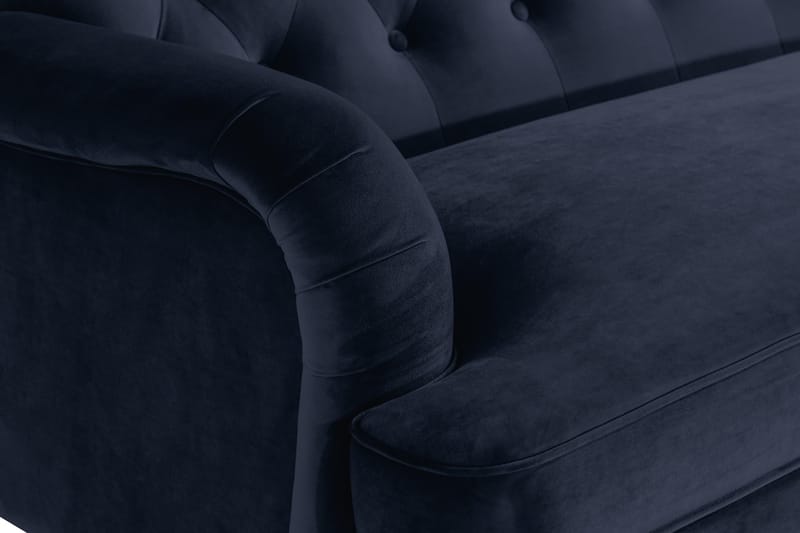 Howard Riviera 3-personers Svunget Fløjlssofa - Blå - Møbler - Sofaer - Howard sofa