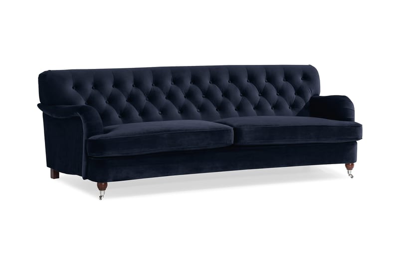 Howard Riviera 3-personers Svunget Fløjlssofa - Blå - Møbler - Sofaer - Howard sofa