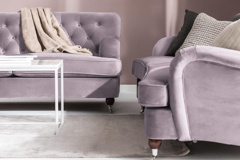 Howard Riviera 3-personers Svunget Fløjlssofa - Lilla - Møbler - Sofaer - Howard sofa