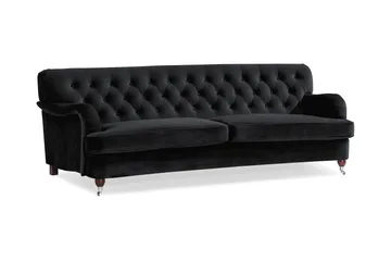 Howard Riviera 3-personers Svunget Fløjlssofa - Sort - Møbler - Sofaer - Howard sofa