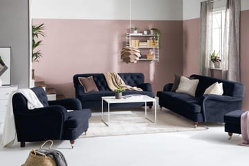 Howard Riviera 3-personers Fløjlssofa - Blå - Møbler - Sofaer - Howard sofa