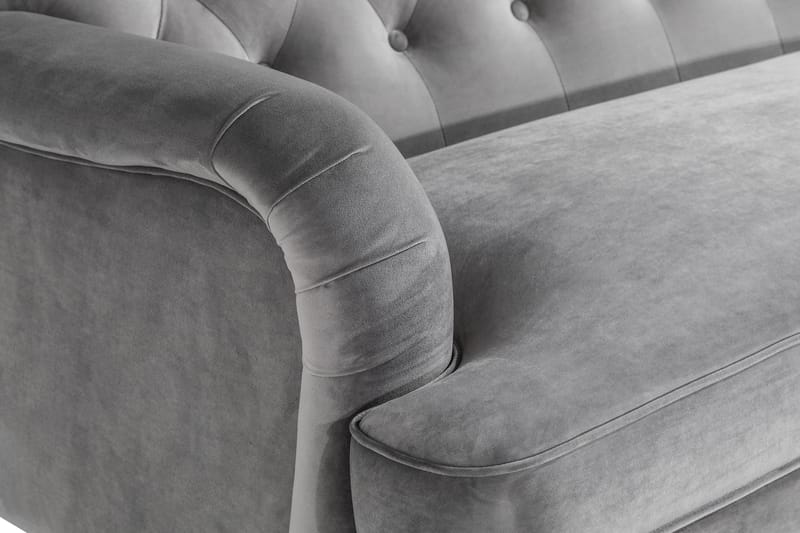 Howard Riviera 3-personers Svunget Fløjlssofa - Lysegrå - Møbler - Sofaer - Howard sofa