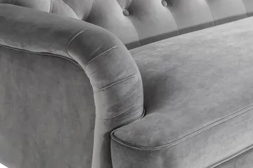 Howard Riviera 3-personers Svunget Fløjlssofa - Lysegrå - Møbler - Sofaer - Howard sofa