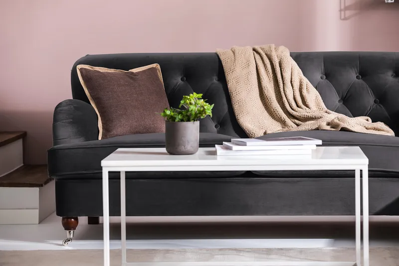 Howard Riviera 3-personers Fløjlssofa - Mørkegrå - Møbler - Sofaer - Howard sofa