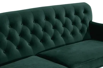 Howard Riviera 3-personers Svunget Fløjlssofa - Grøn - Møbler - Sofaer - Howard sofa