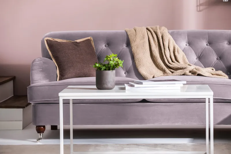 Howard Riviera 3-personers Fløjlssofa - Lilla - Møbler - Sofaer - Howard sofa