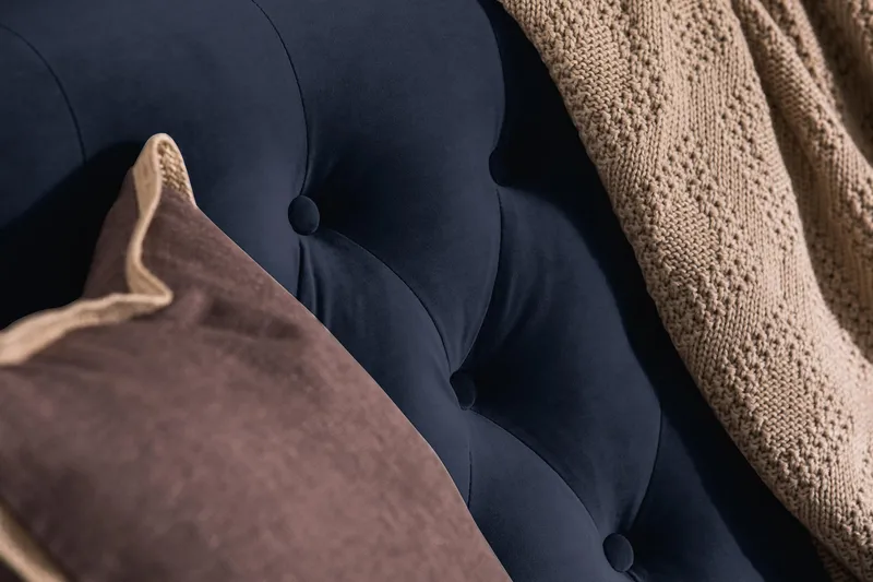 Howard Riviera 3-personers Fløjlssofa - Blå - Møbler - Sofaer - Howard sofa