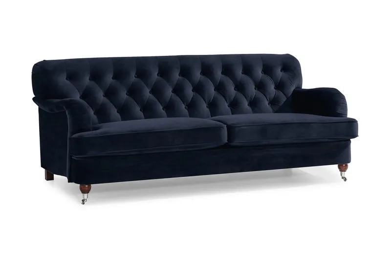 Howard Riviera 3-personers Fløjlssofa - Blå - Møbler - Sofaer - Howard sofa