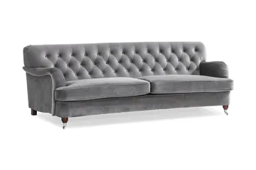 Howard Riviera 3-personers Svunget Fløjlssofa - Lysegrå - Møbler - Sofaer - Howard sofa